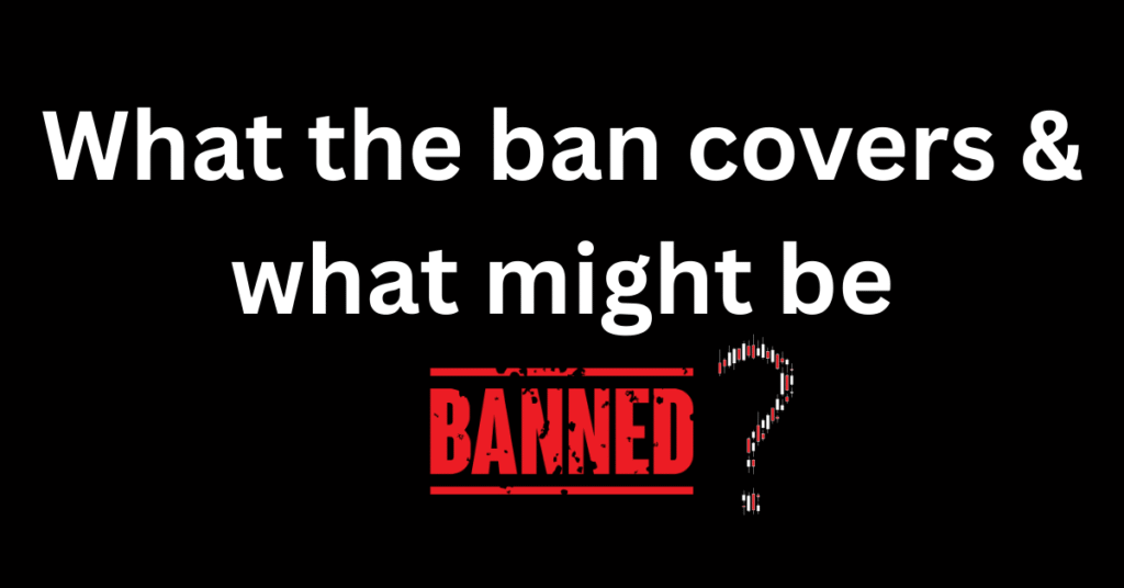 Section header about what games are banned in India with red banned stamp and chart graphics