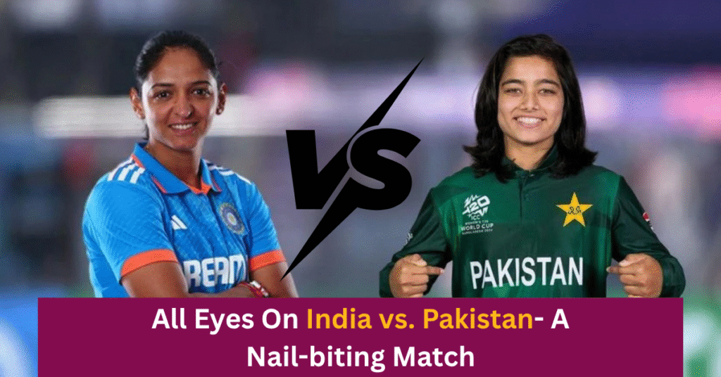 India vs Pakistan Women's Cricket World Cup match preview showing players from both teams